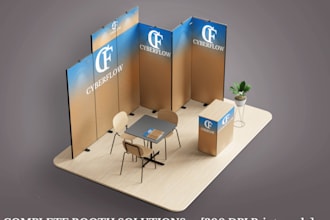 design professional trade show booth, backdrop and exhibition stand