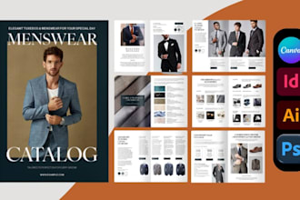 design product catalog, lookbook for promoting fashion clothing, apparel store
