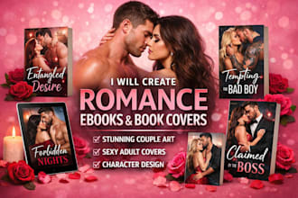 romance ebooks,romance book cover,character design, adult book cover, couple art