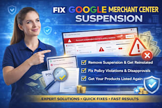 fix google merchant center suspension, misrepresentation, and product feed error