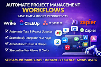 automate wrike clickup, asana, trello, and monday workflows with make and zapier