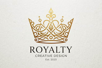 design a luxurious and elegant crown logo