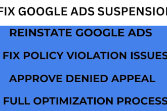 fix google ads suspension policy issues of unacceptable business practices