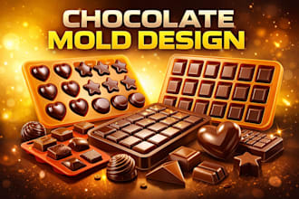 design chocolate mold, baking mold, silicone mold, 3d model stl