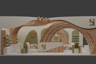 design 3d and render exhibition booth and stand