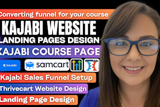 kajabi online course, samcart landing page, online course website, sales funnel