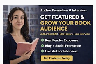 do author spotlight interview, with online magazine and social media posting