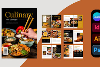 design product catalog, brochure price list for promoting food and beverages