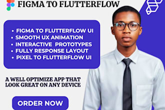 convert your figma design pixel and prototype to full flutterflow mobile app