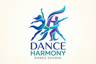 design a graceful and professional dancing school logo