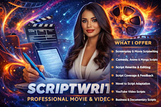 movie script writing screenplay feature film video script writing screenwriting