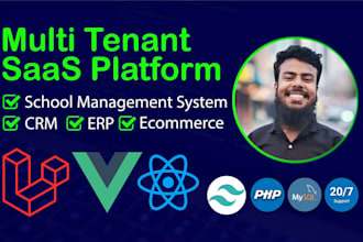 develop ai driven multi tenant saas platform, CRM, erp, SMS
