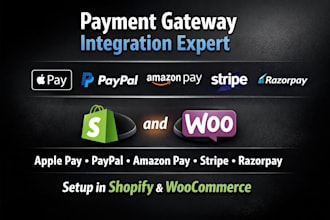 setup apple pay, paypal, amazon pay, stripe, razorpay payment gateway in website