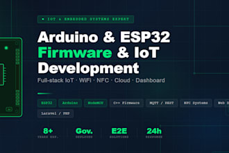develop arduino esp32 nodemcu iot firmware and embedded systems