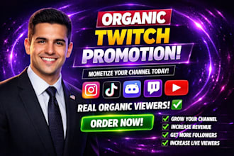 help you reach affiliate, partnership through organic twitch channel promotion