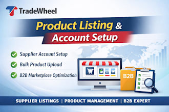 tradewheel supplier listing setup b2b marketplace product upload account