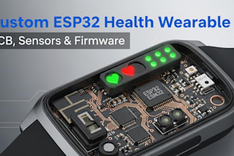 custom esp32 health wearable, pcb, sensors , firmware development for monitoring
