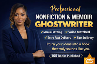 ghostwrite your nonfiction book, memoir, or business book in your voice