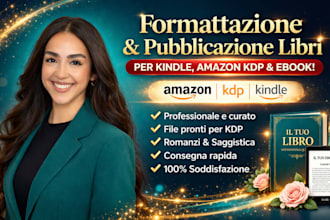 mi occupo della formattazione di libri per kindle, amazon KDP, ebook e libri