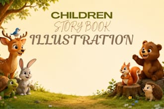 create children story book 3d children book illustration for KDP