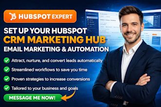 set up your hubspot CRM marketing hub, email marketing and automation
