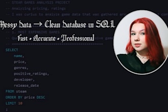clean and organize your database using sql