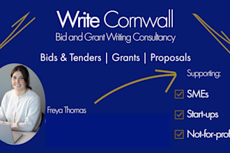 write UK bids and tenders or grant applications