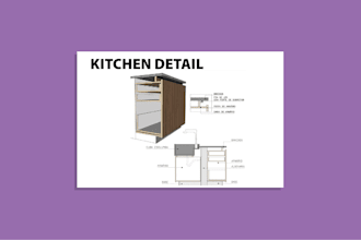 draw and develop kitchen cabinet and millwork shop drawings