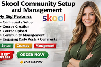 setup skool online community, skool community manager