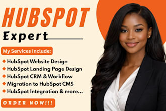 create hubspot website, setup hubspot CRM, hubspot landing page design