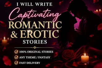 write personalized erotic short or long story, kinky erotic story, romance ebook