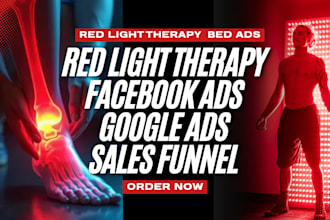 setup red light therapy facebook marketing, social media marketing to get sales