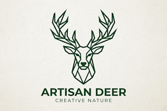 design a modern and elegant deer logo