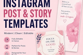 design instagram posts and story templates for your brand