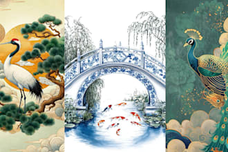 create custom chinoiserie mural wallpaper for elegant interior walls