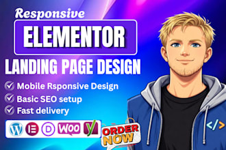 develop or redesign wordpress landing page, elementor landing page that speed