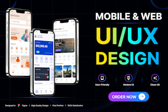 create modern mobile app UI UX in figma with prototype