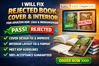 fix rejected book cover and interior for amazon kdp lulu ingramspark