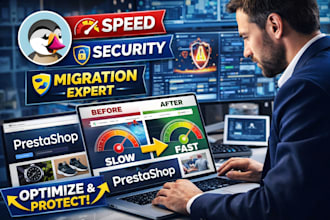 develop prestashop website migration security audit and speed optimization