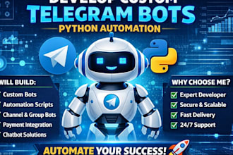 develop a custom telegram bot, python telegram bot, telegram automation