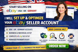 ebay account creation ebay usa ebay german ebay uk seo setup ebay account