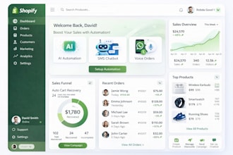build ai shopify automation, omnichannel sms  chatbot, whatsapp voice ordering