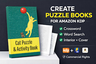 create puzzle books word search sudoku crossword book cover design activity book
