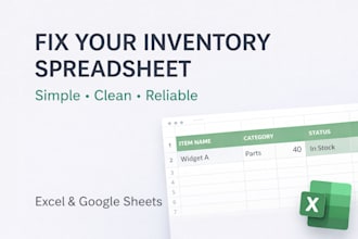 fix, improve or optimise your inventory spreadsheet