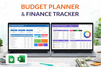 create excel budget planner, finance tracker, income expense google spreadsheet