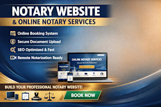 create a responsive notary website, online notary booking, remote notarization