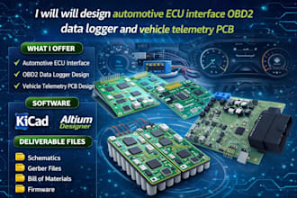 design automotive ecu interface obd2 data logger and vehicle telemetry pcb