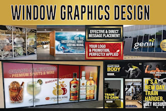 create a attractive storefront shop front window graphics vinyl stickers