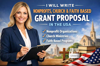 write nonprofits, church and faith based grant proposal in the usa