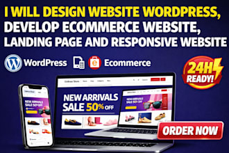 design webseite wordpress, develop ecommerce landing page and responsive website